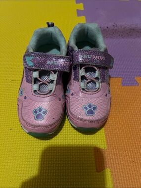 Paw Patrol Pink and Purple Glitter Paw-Print Light-Up Sneakers